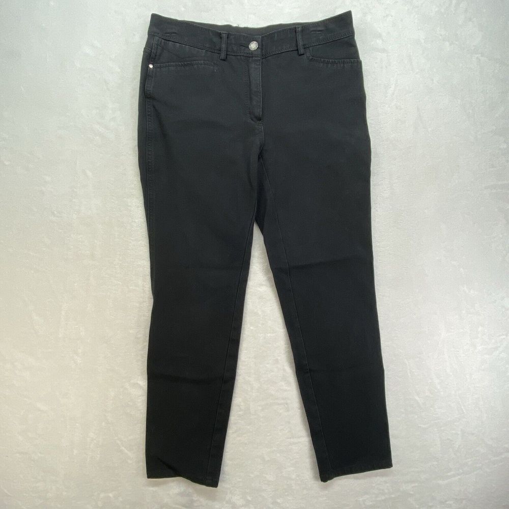 Chicos Jeans Womens 0 S The‎ So Slimming Girlfriend Ankle Black Cotton Blend Zip